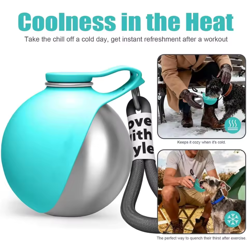 Portable Dog Water Bottle with Built-in Bowl – Perfect for Walks & Travel